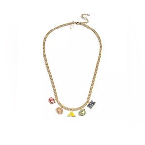 Coach Gold Necklace with Colorful Logo Charms NWT
